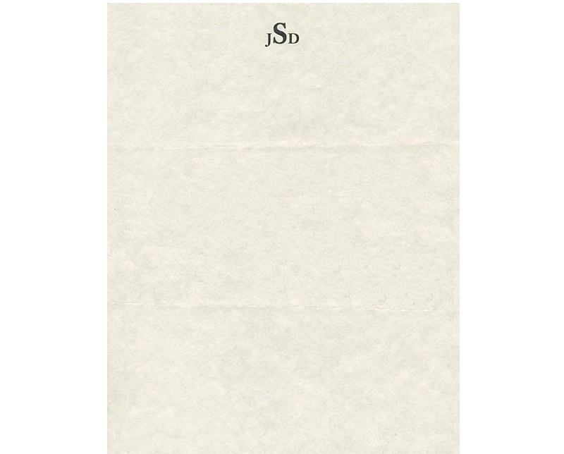 Personal Letterhead - J.D. Salinger