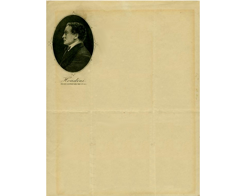 Personal Letterhead - Harry Houdini