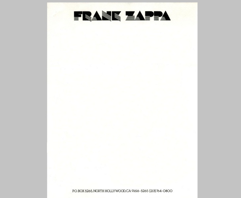 Personal Letterhead - Frank Zappa