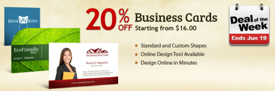 Deal Of The Week Promo - 20% Discounts on Business Cards