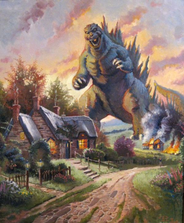 Kinkade meets Godzilla