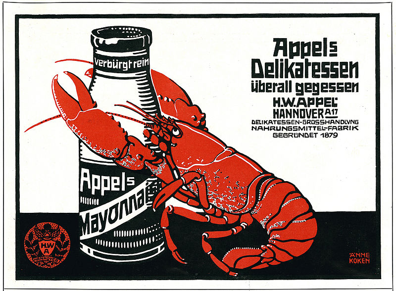 Interesting Things You Didn't Realize About Posters - 1911-04-20 Illustrirte Zeitung S. 0014 S. XIV oberes Teil, Änne Koken Appels Mayonnaise Delikatessen Hummer