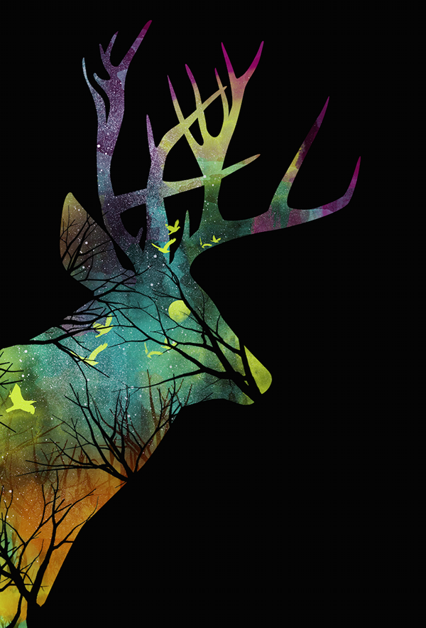 negative space deer