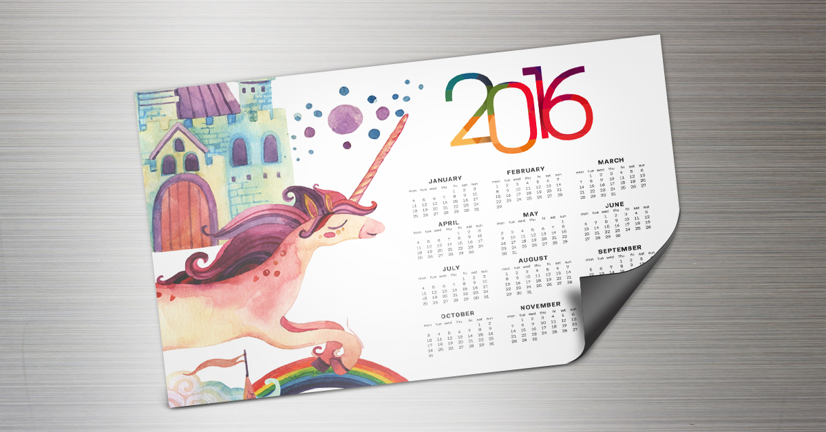 Magnet calendar with a unicorn