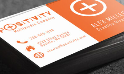 Business Card Design Guide - Orange Sample Card
