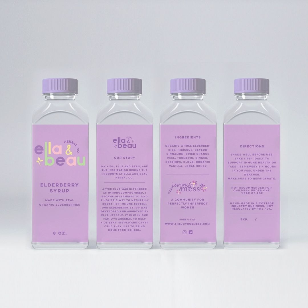 purple labels plastic bottle