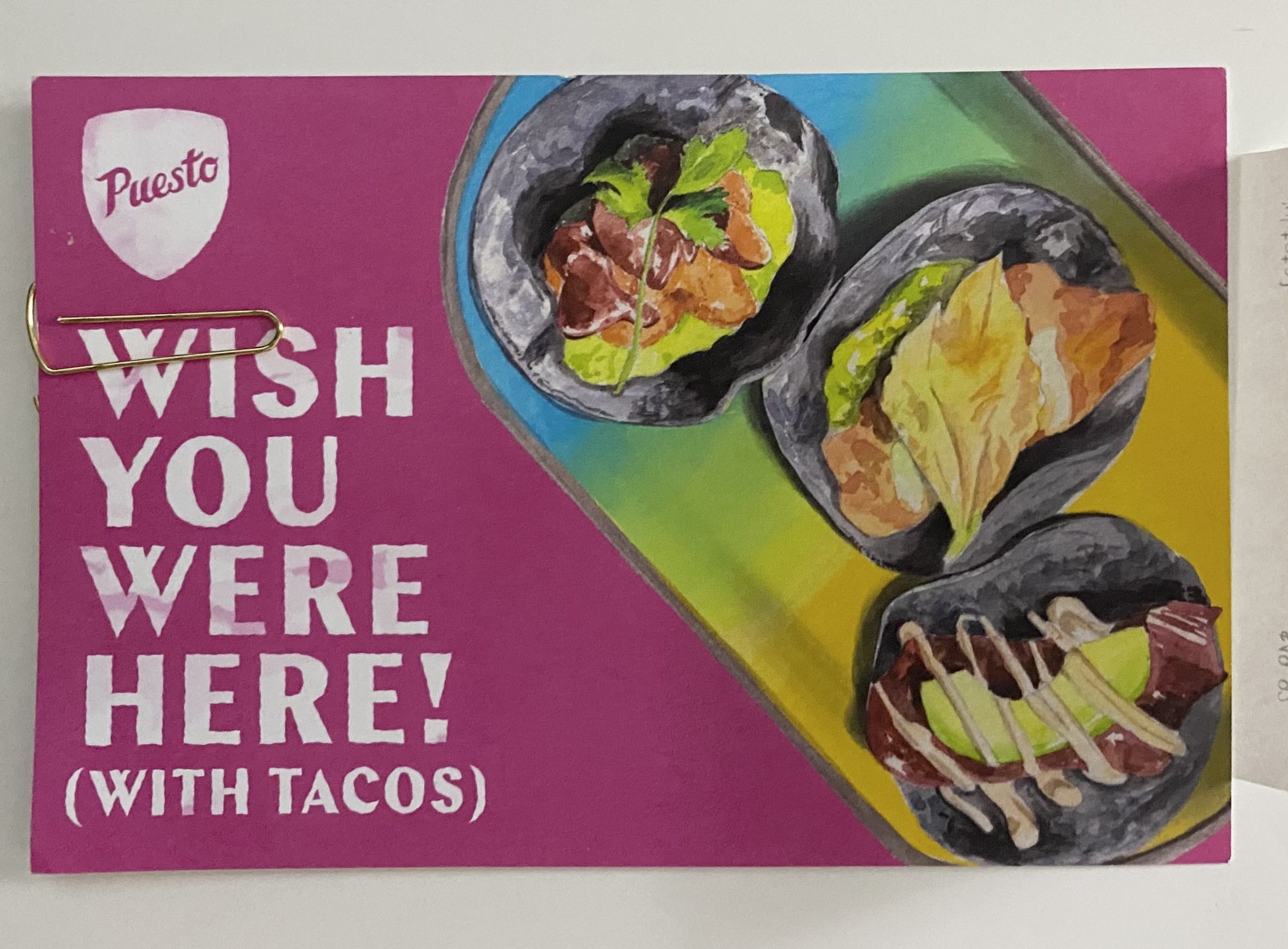 free tacos promotional postcards