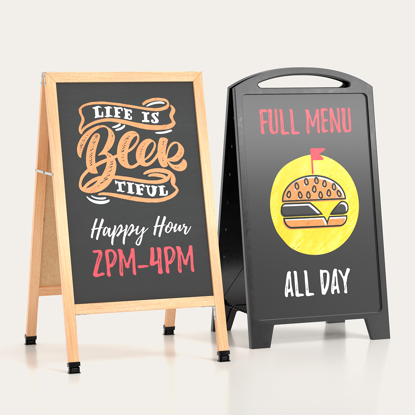 Chalk art - a frame signs