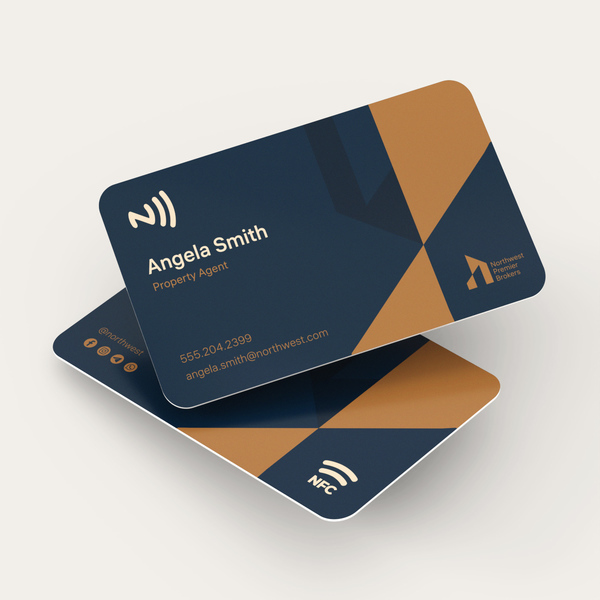 NFC-enabled business cards with a modern geometric design