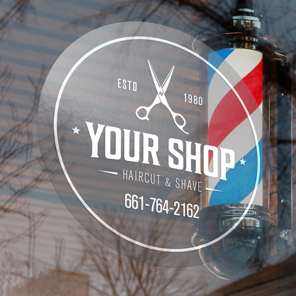 Barber Shop Window Cling Decal