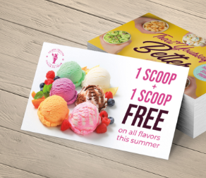 Restaurant loyalty cards arranged on a surface