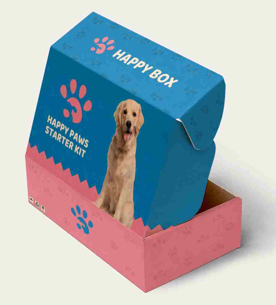 Printed corrugated box with pet branding