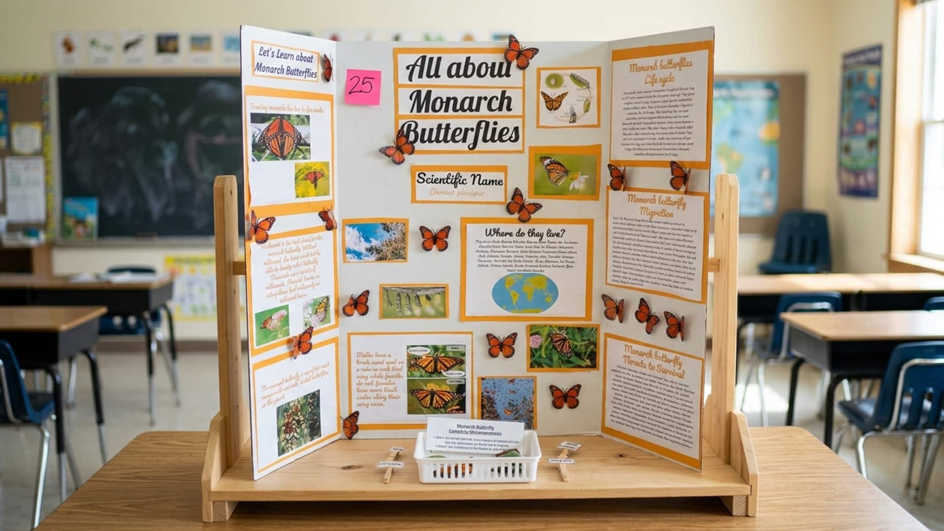 A trifold project board used for presentation