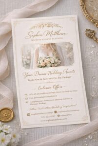 Promotional wedding postcard