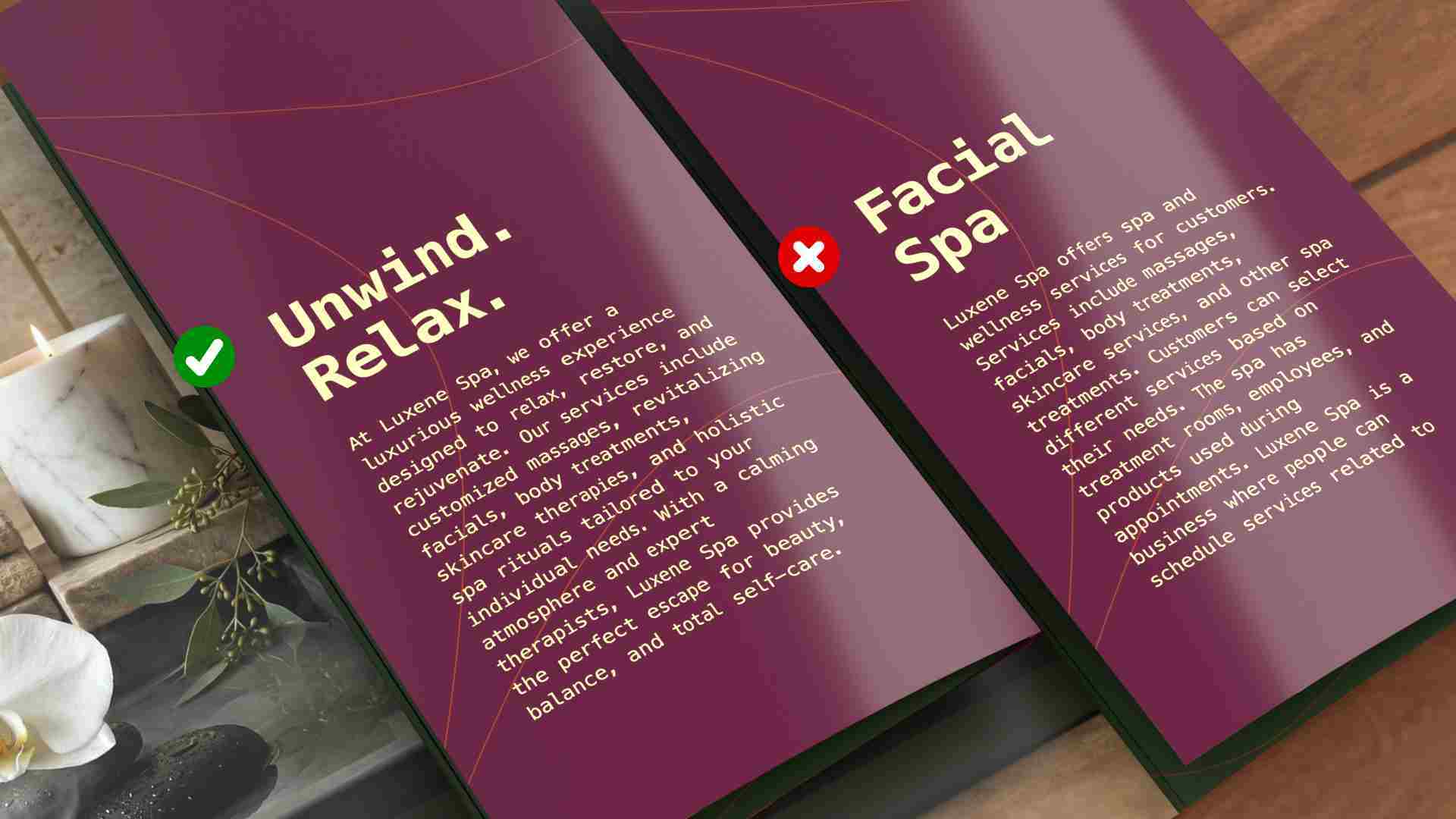 Detailed view of printed promotional copy