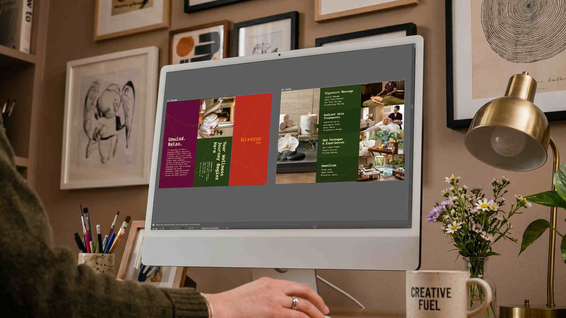 Digital layout software open on screen