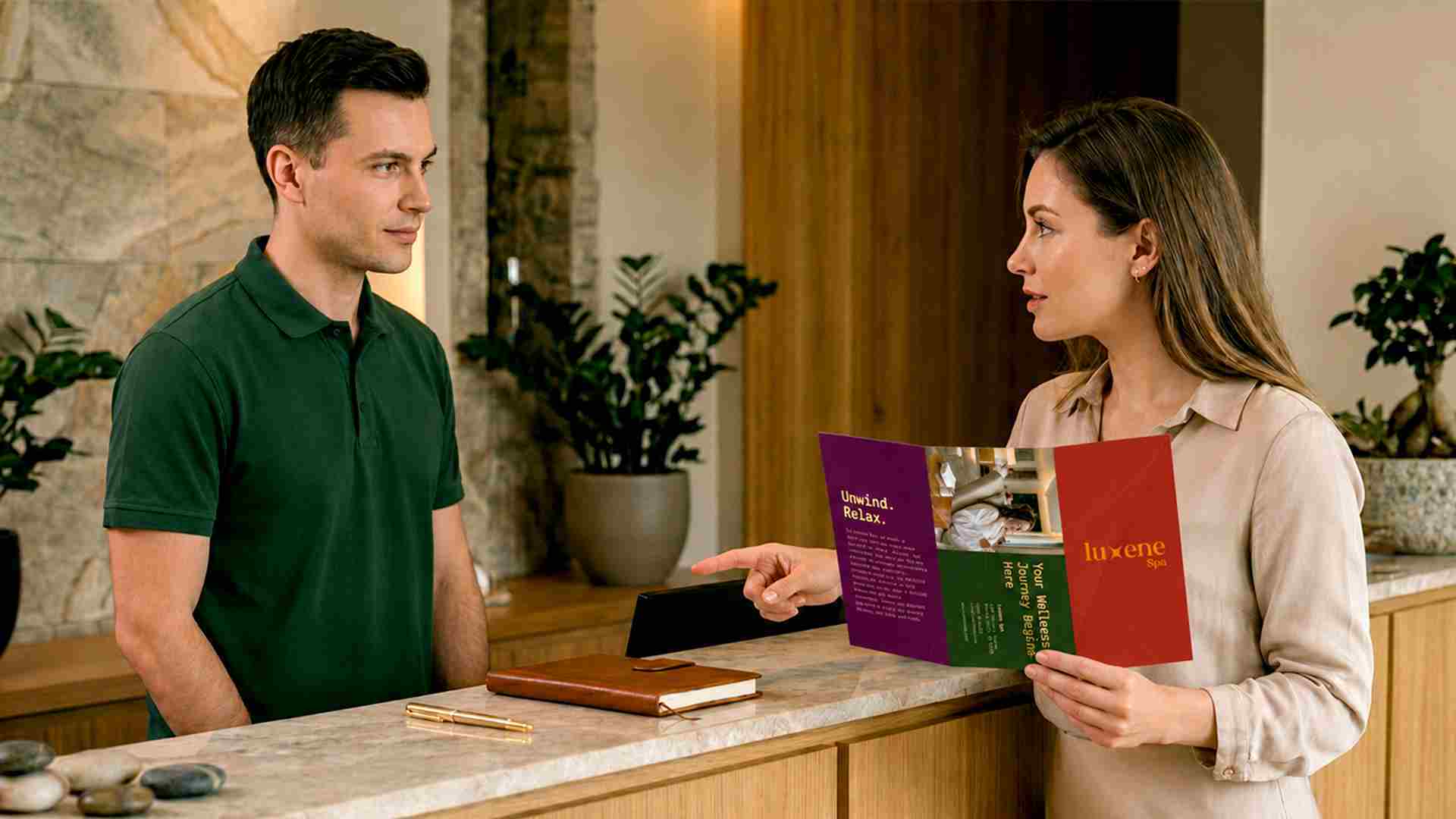 Employee assists guest at check in