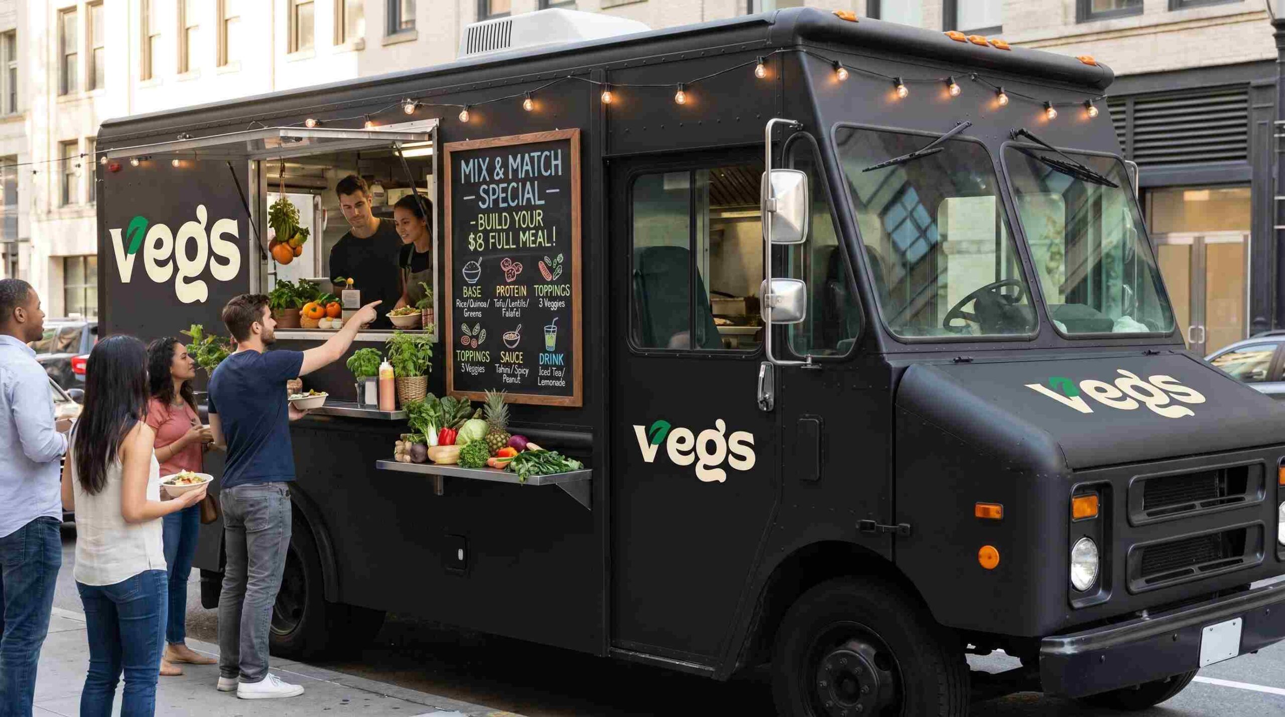 Vegs Food Truck Menu Display