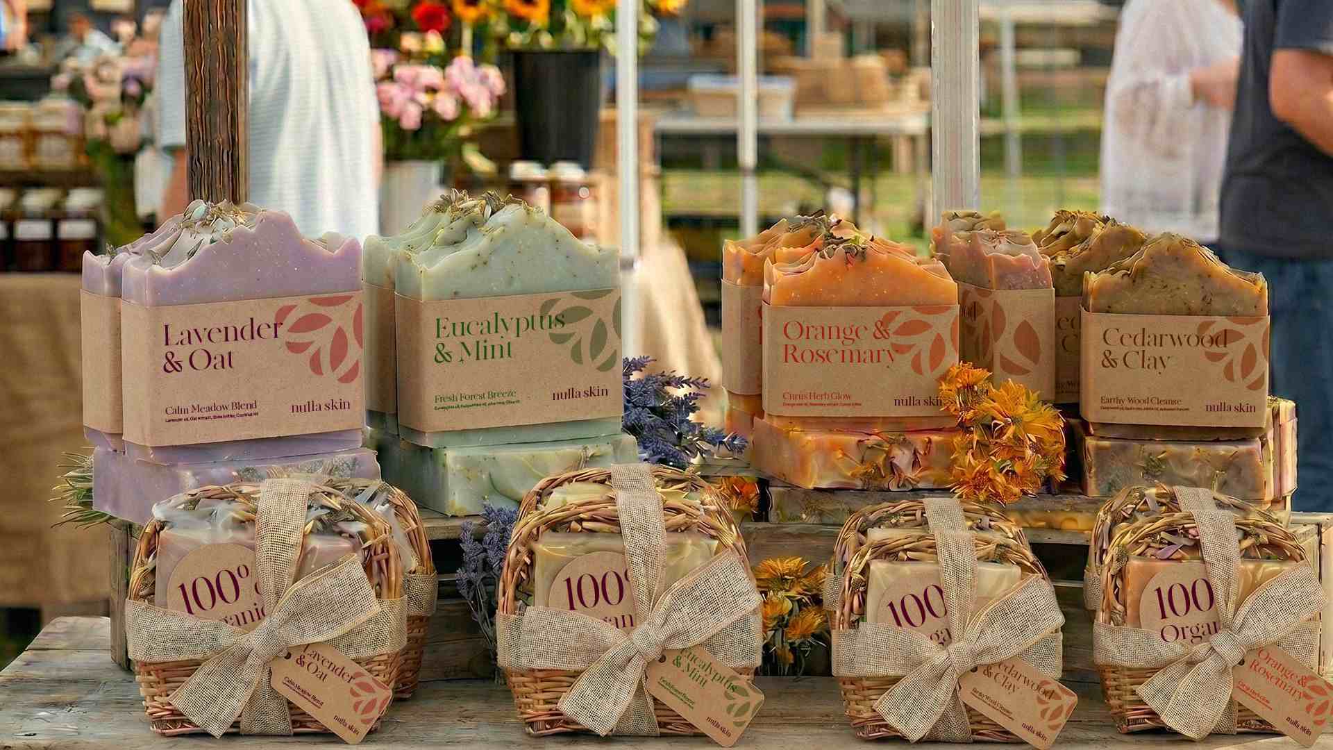a farmers market stall selling fresh produce