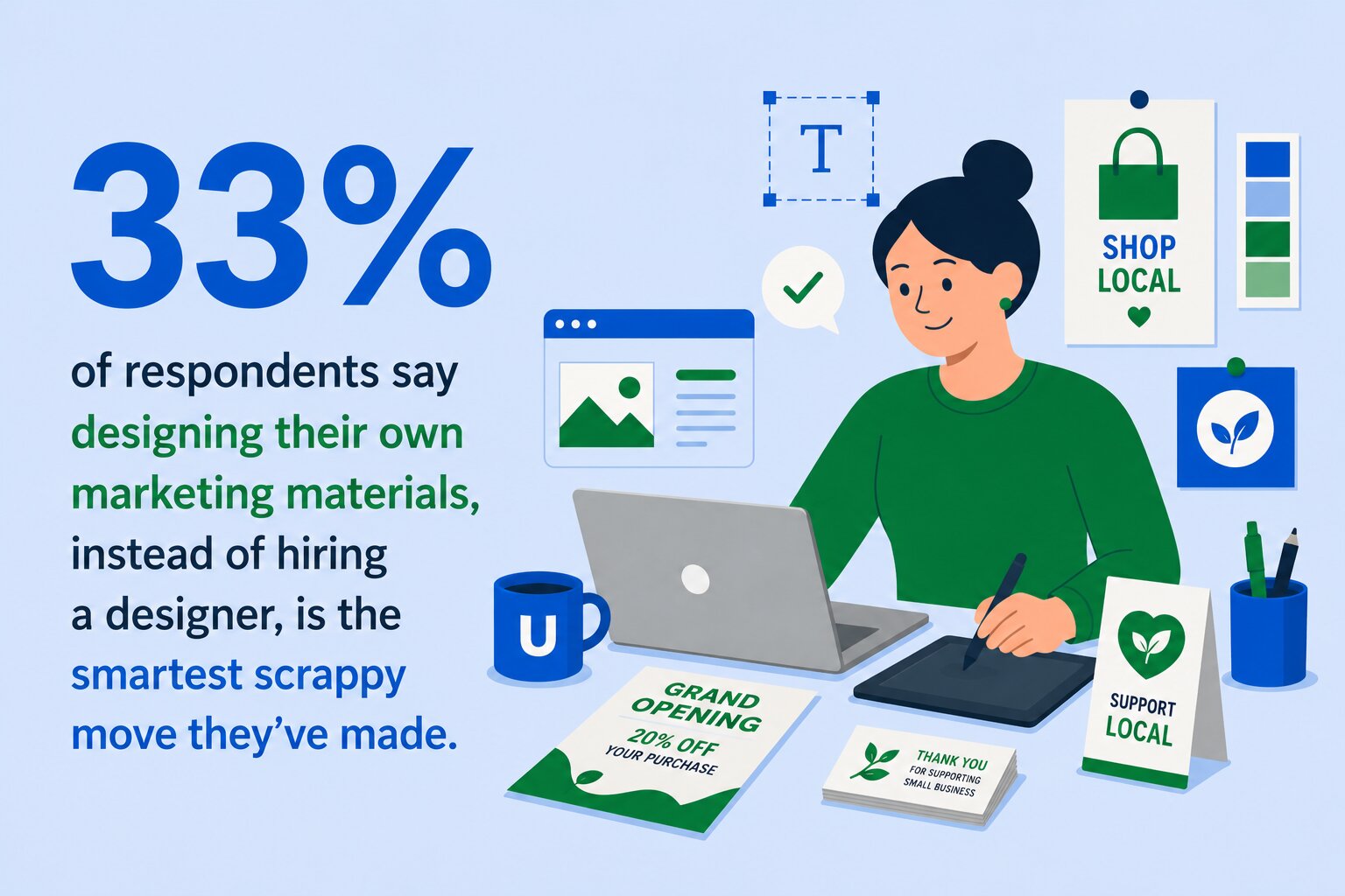 33% of respondents say they design their own marketing materials