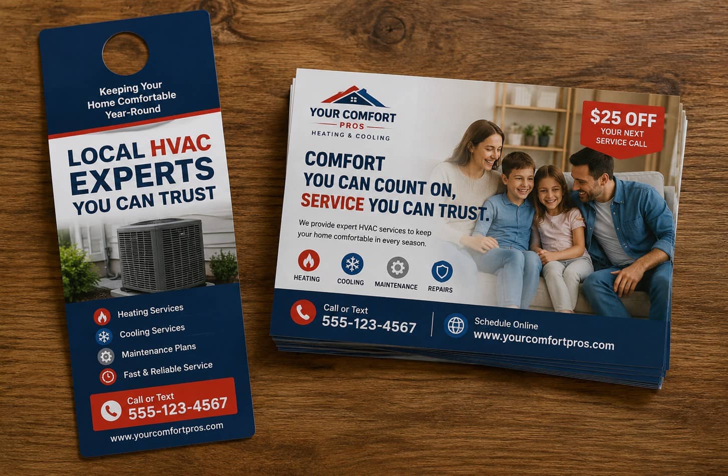 door hanger vs postcard