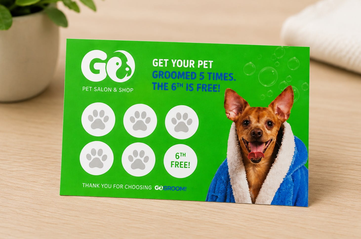 pet grooming loyalty card