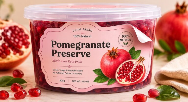 plastic container with a peeling label