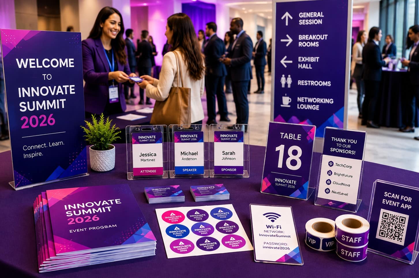 printed materials for a conference