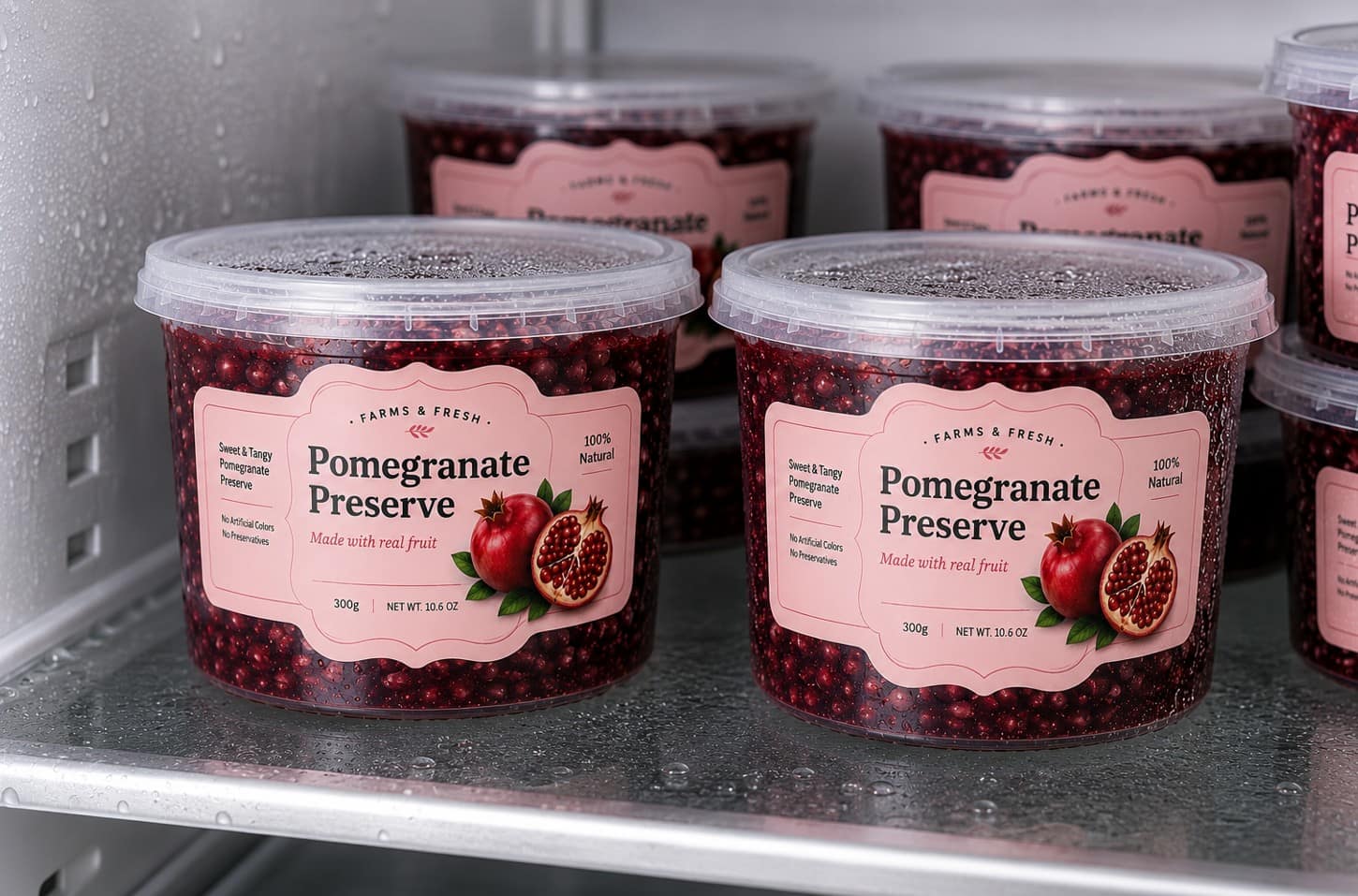 refrigerated containers with food labels