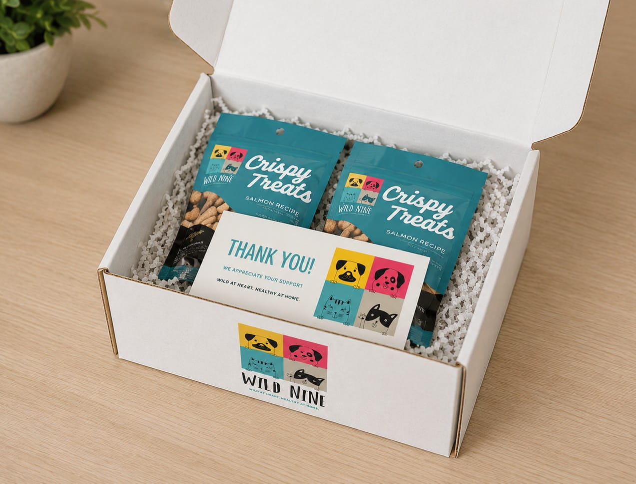 thank you card of a pet brand