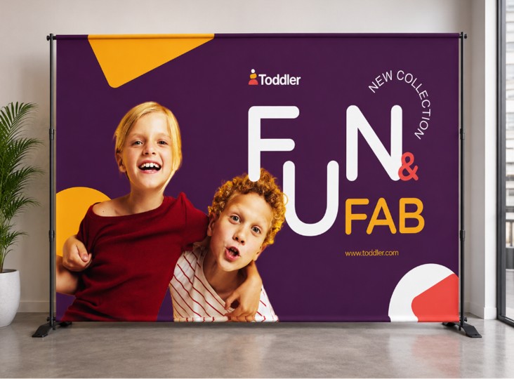 Large backdrop banner showcasing single design.