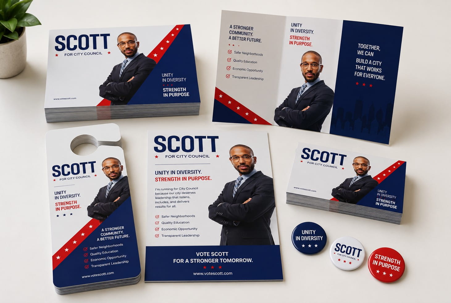 different campaign materials