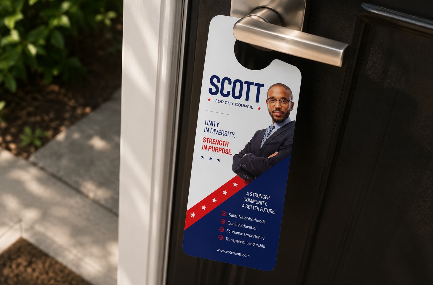 door hanger for political campaign