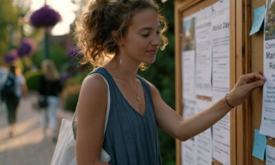 nonprofit marketing materials posted on a community board