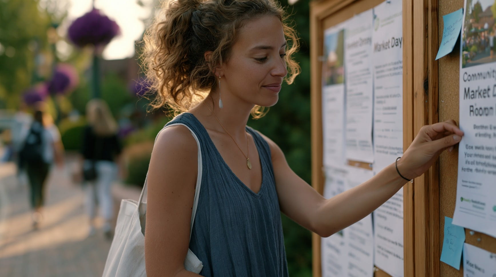 nonprofit marketing materials posted on a community board