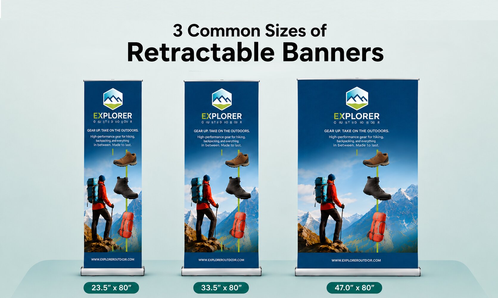retractable banner sizes