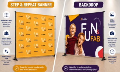 Infographic comparing banners and backdrops.