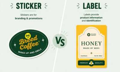 sticker vs label