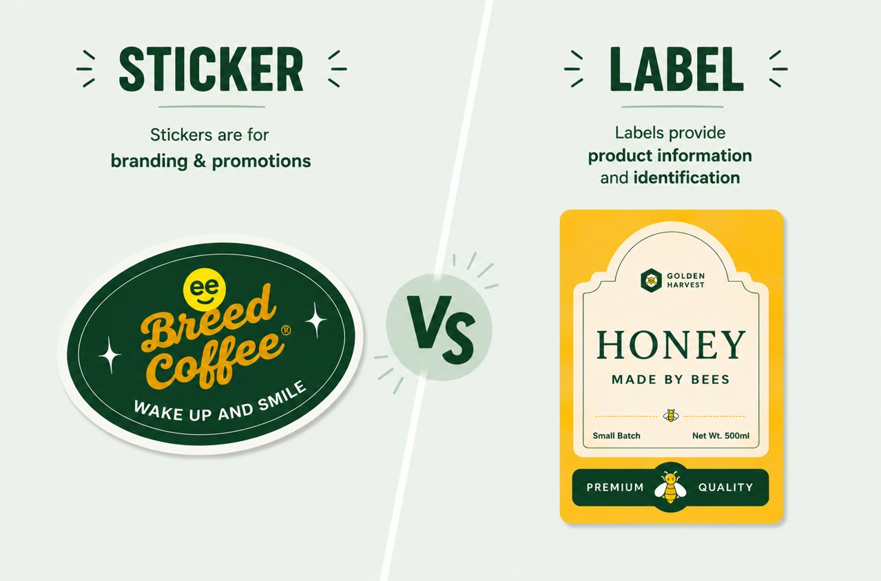 sticker vs label