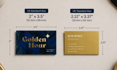 Standard business card sizes comparison guide