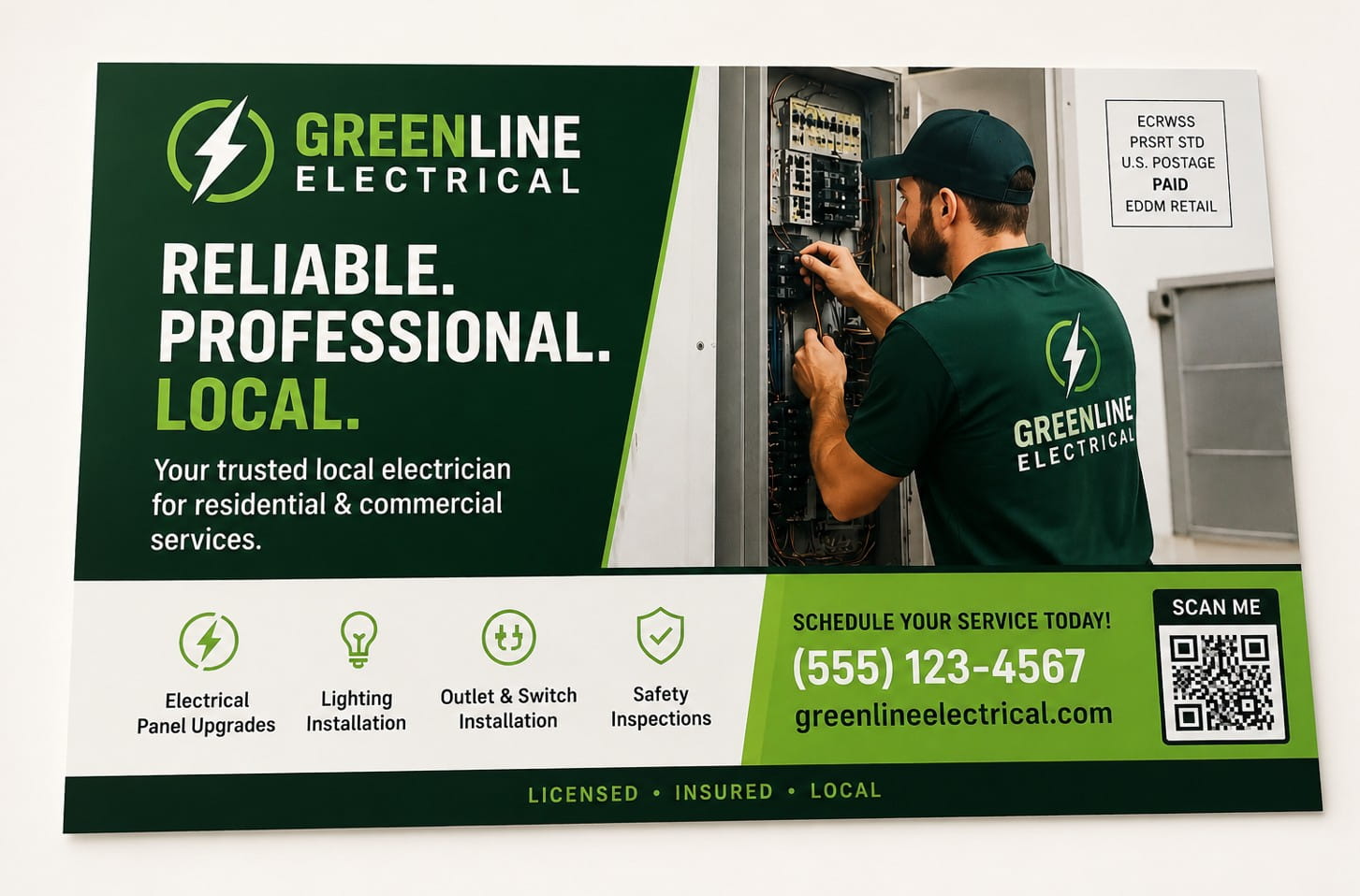 contractor postcard with qr code