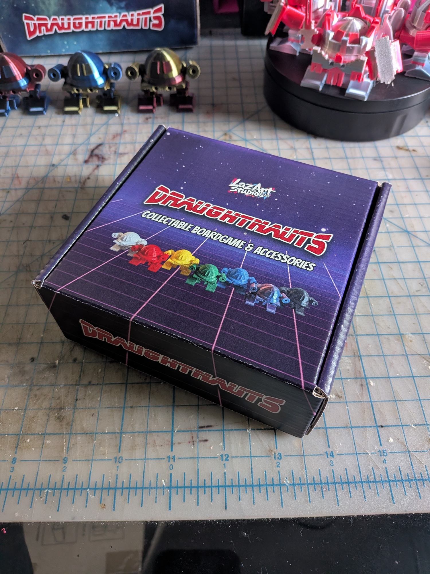 purple box on a table
